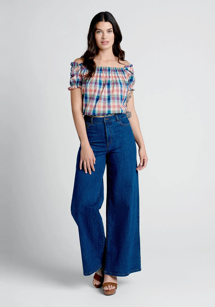 Smocked Crop Top Summer Madras