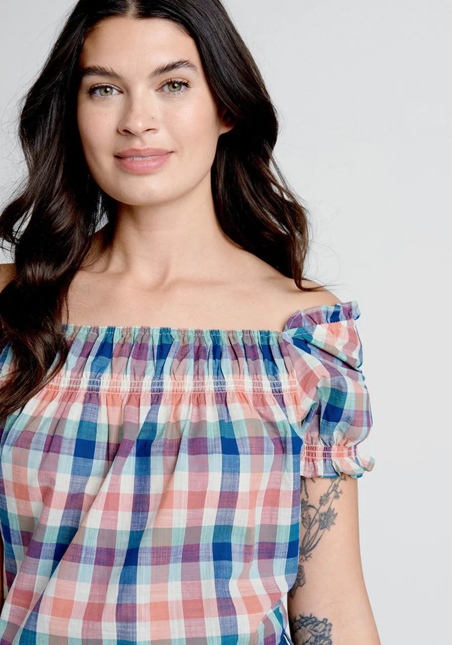 Smocked Crop Top Summer Madras