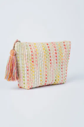 Spaced Out Ivory Stripe Clutch