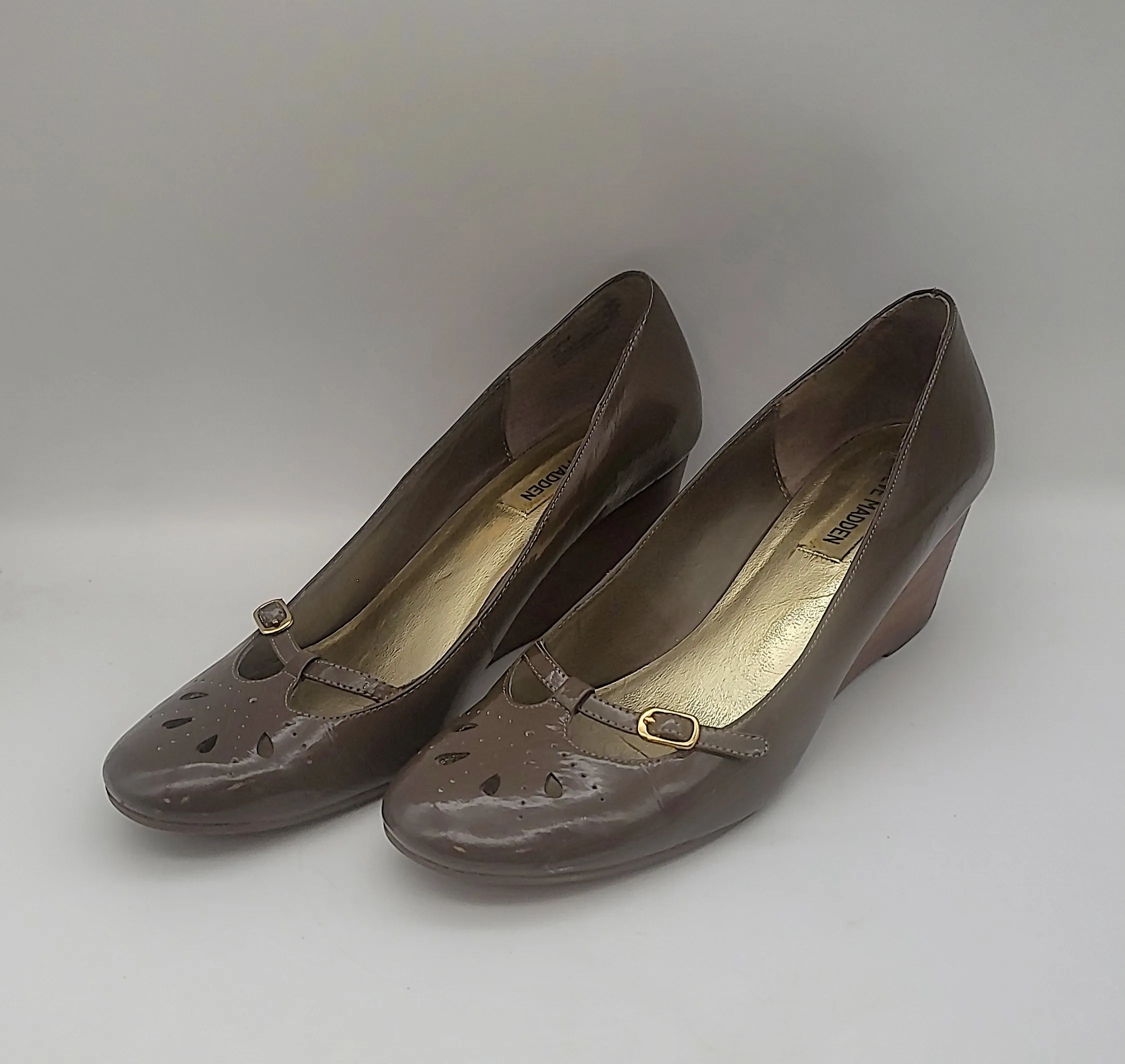 Steve Madden Parlez Brown Wedges 8M