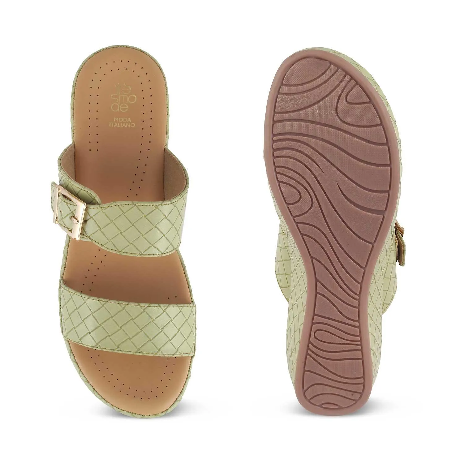 The Argos Green Women's Casual Wedge Sandals Tresmode