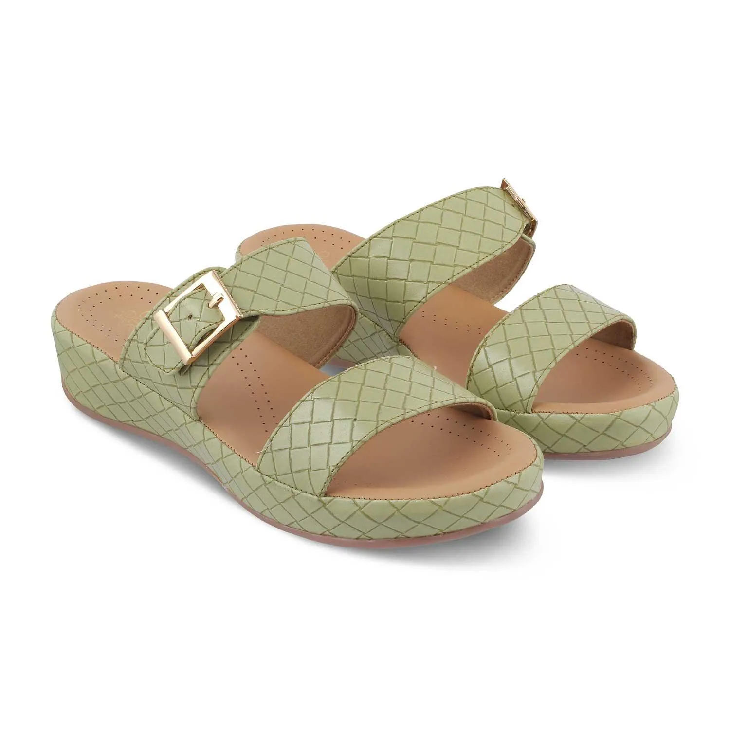 The Argos Green Women's Casual Wedge Sandals Tresmode