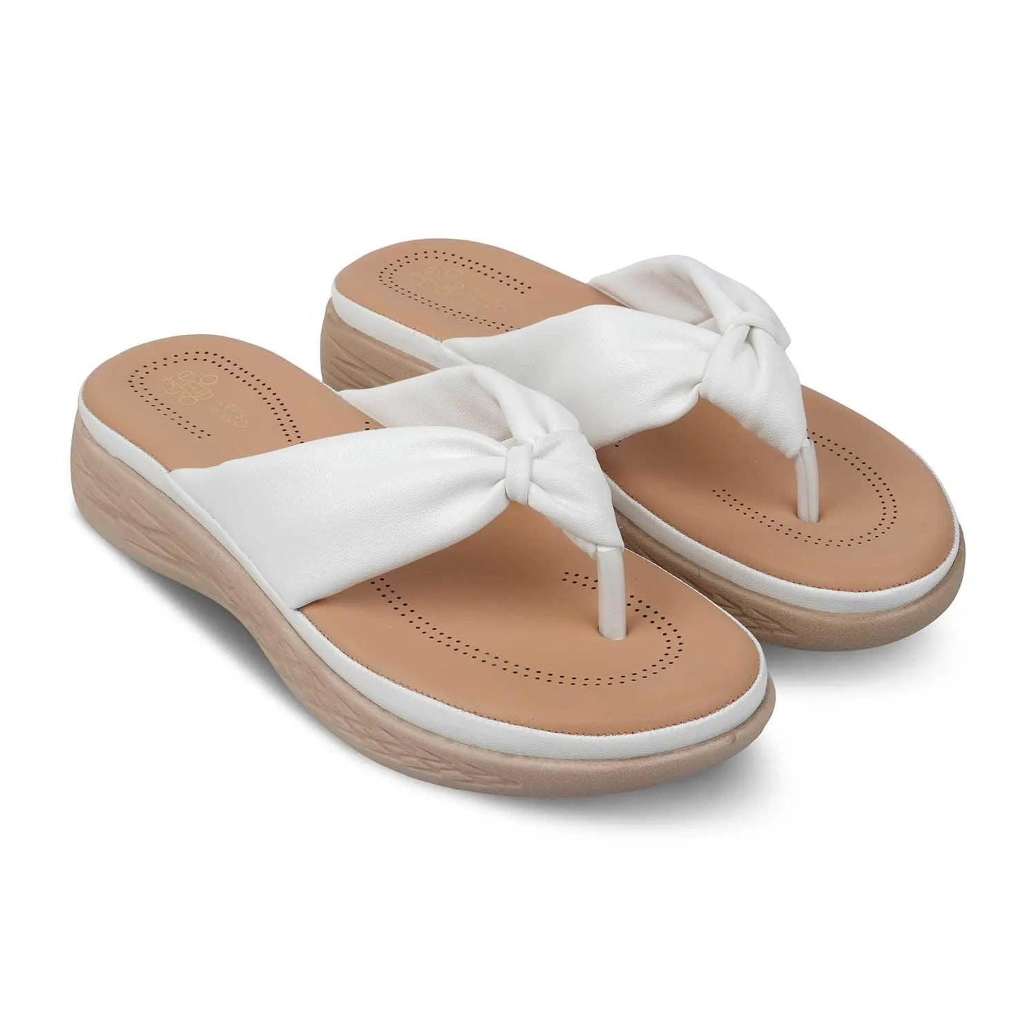 The Habi White Women's Casual Wedge Sandals Tresmode