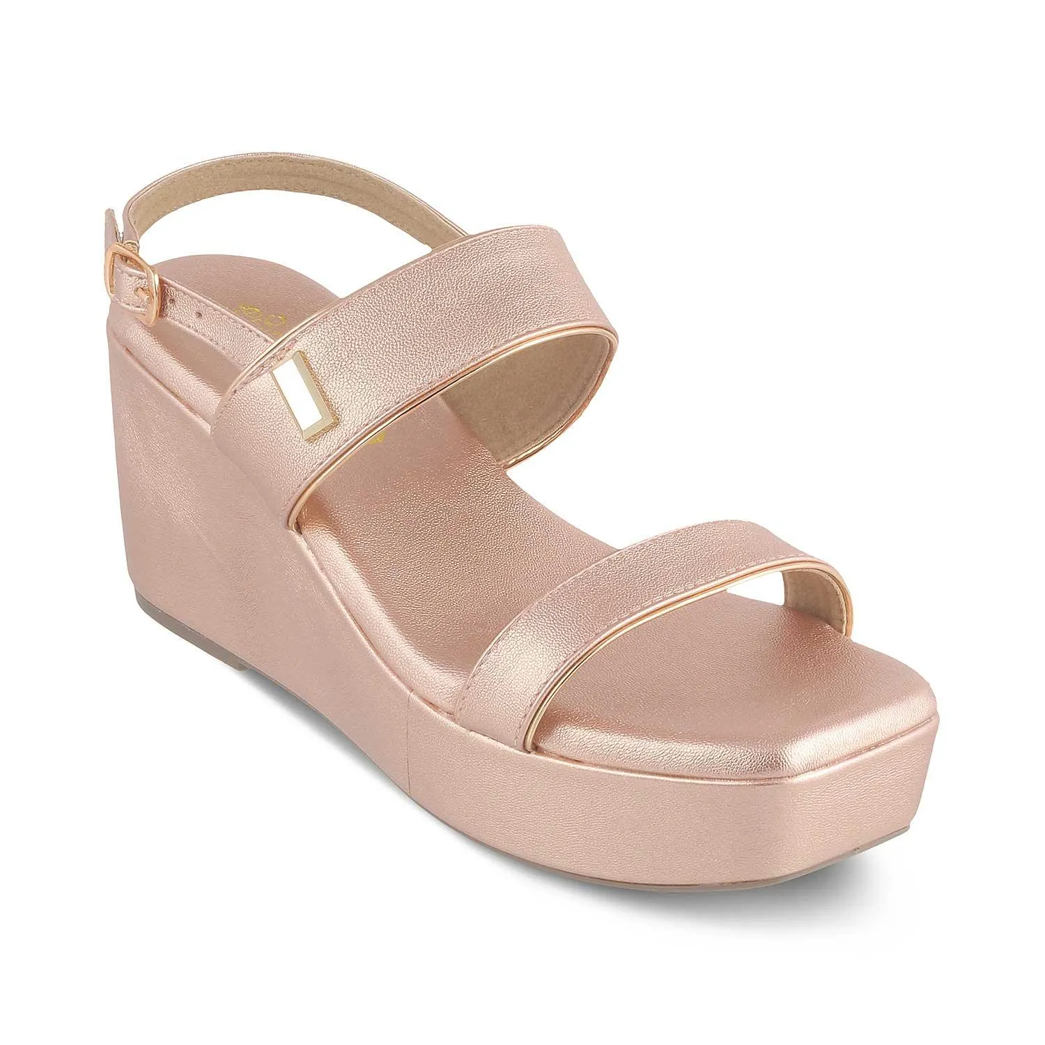 The Tometeor Champagne Women's Dress Wedge Sandals Tresmode