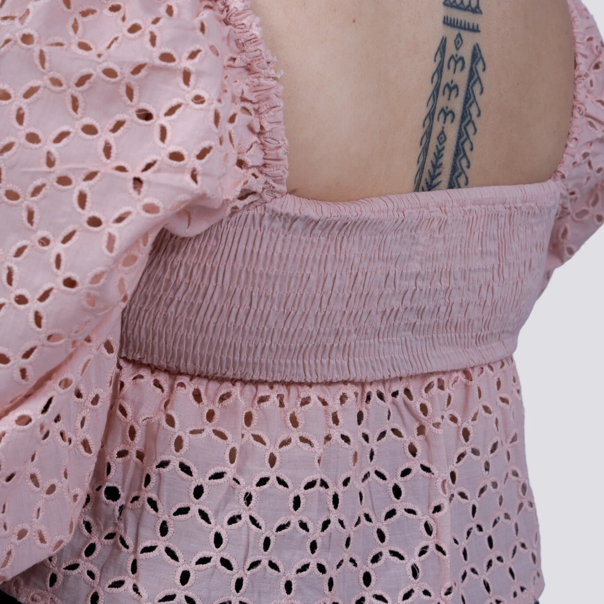 Timeless Allure in Peach: Peach Blossom Lace Dream Blouse