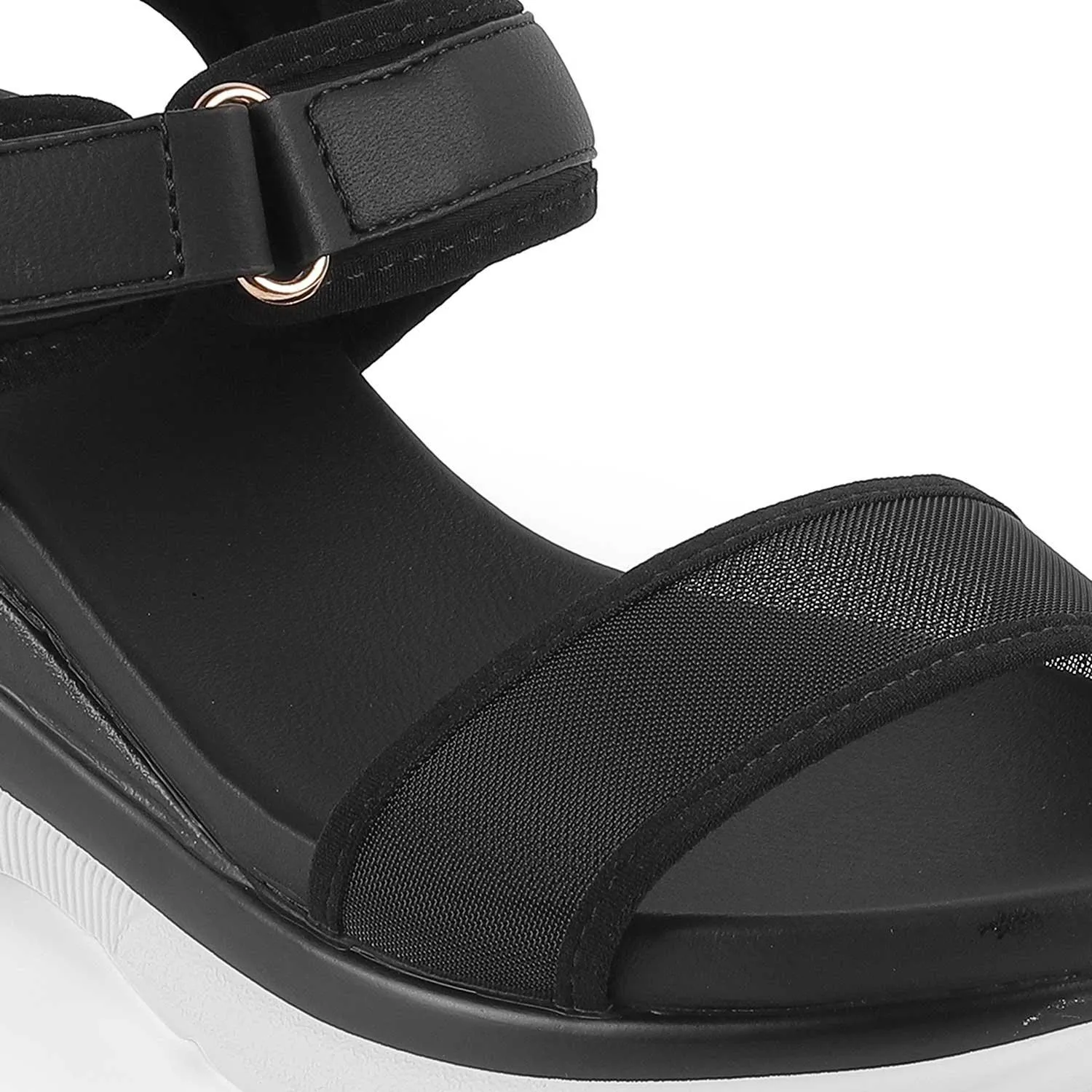 Tresmode Anci Black Women's Casual Wedge Sandals