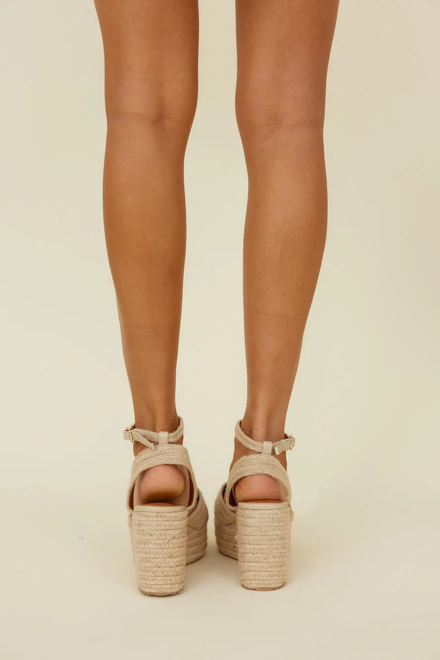 VERALI Callie Espadrille Wedges Natural Rope