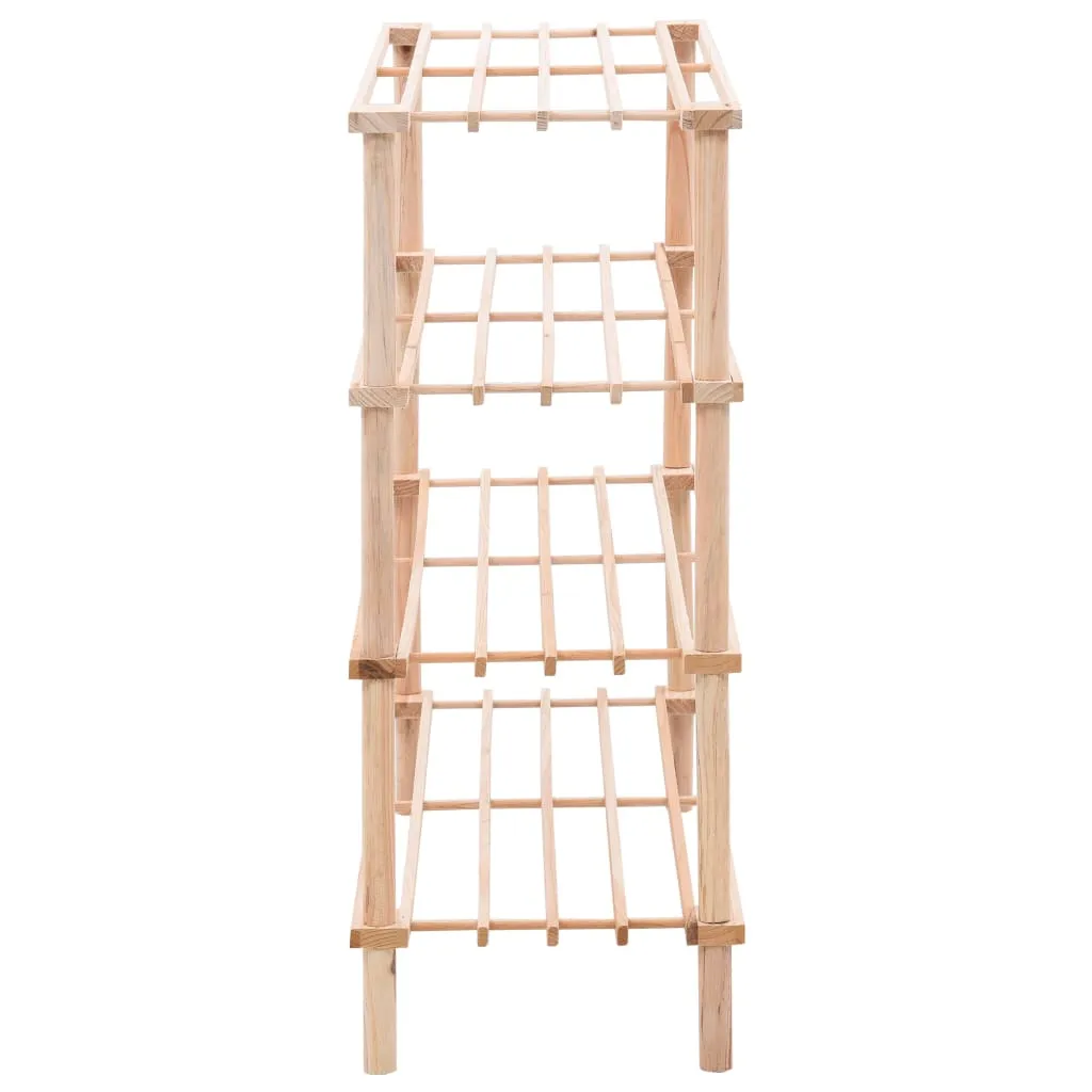 vidaXL 4-Tier Shoe Rack Solid Fir Wood