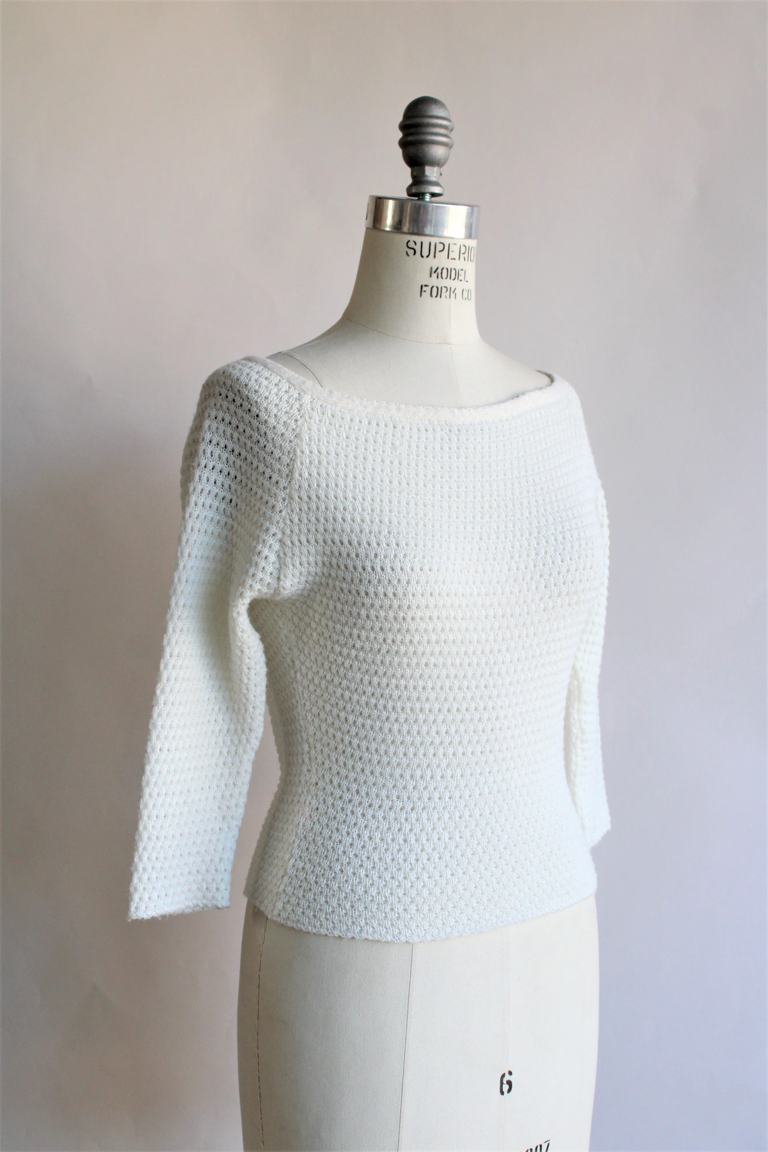 Vintage 1950s Goldworm Original White Sweater