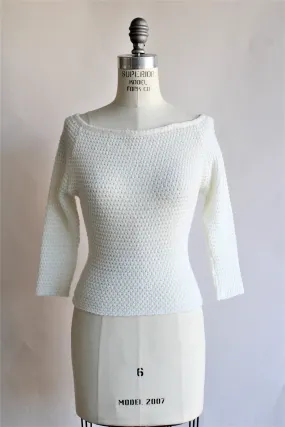 Vintage 1950s Goldworm Original White Sweater