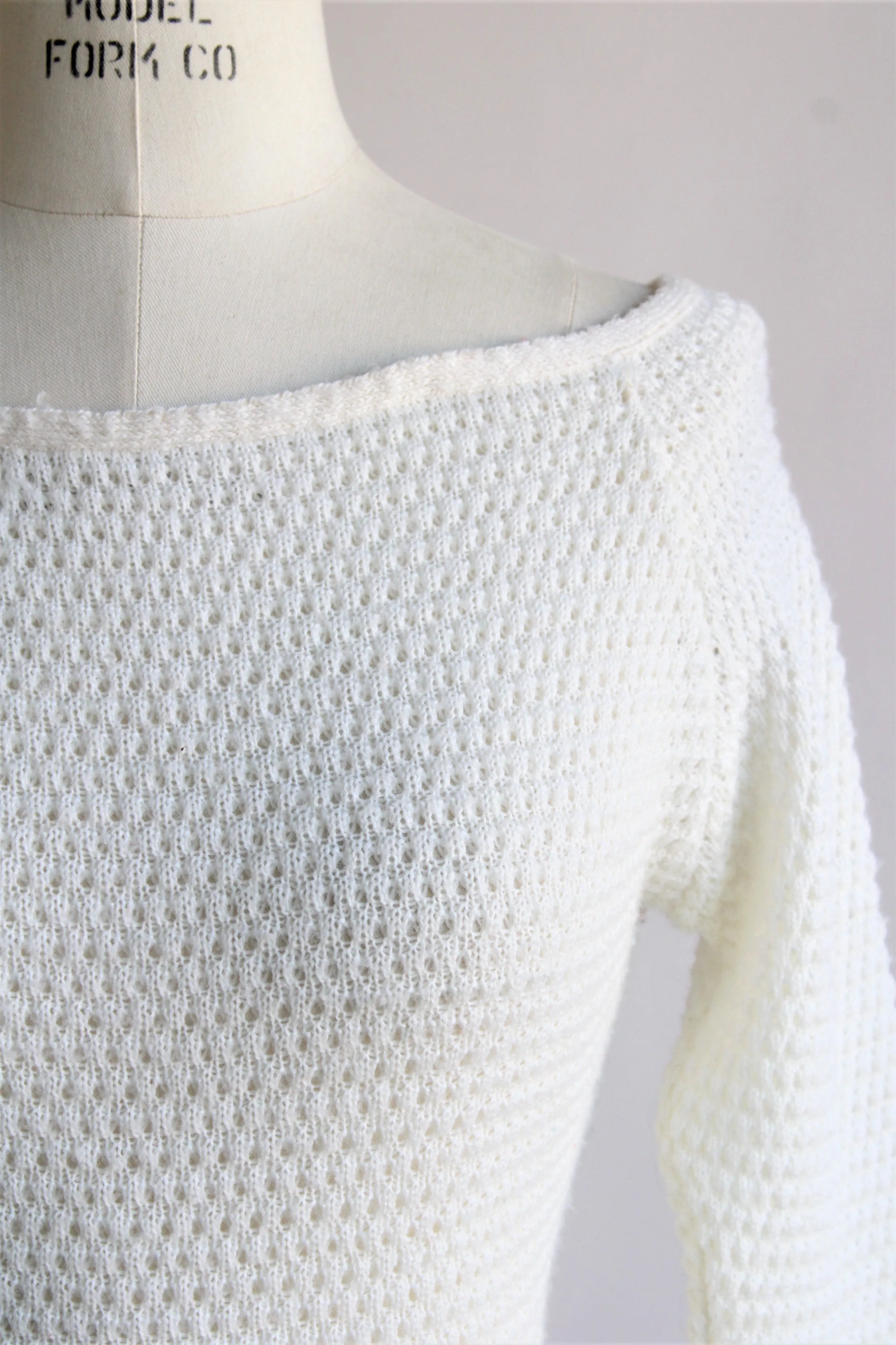 Vintage 1950s Goldworm Original White Sweater