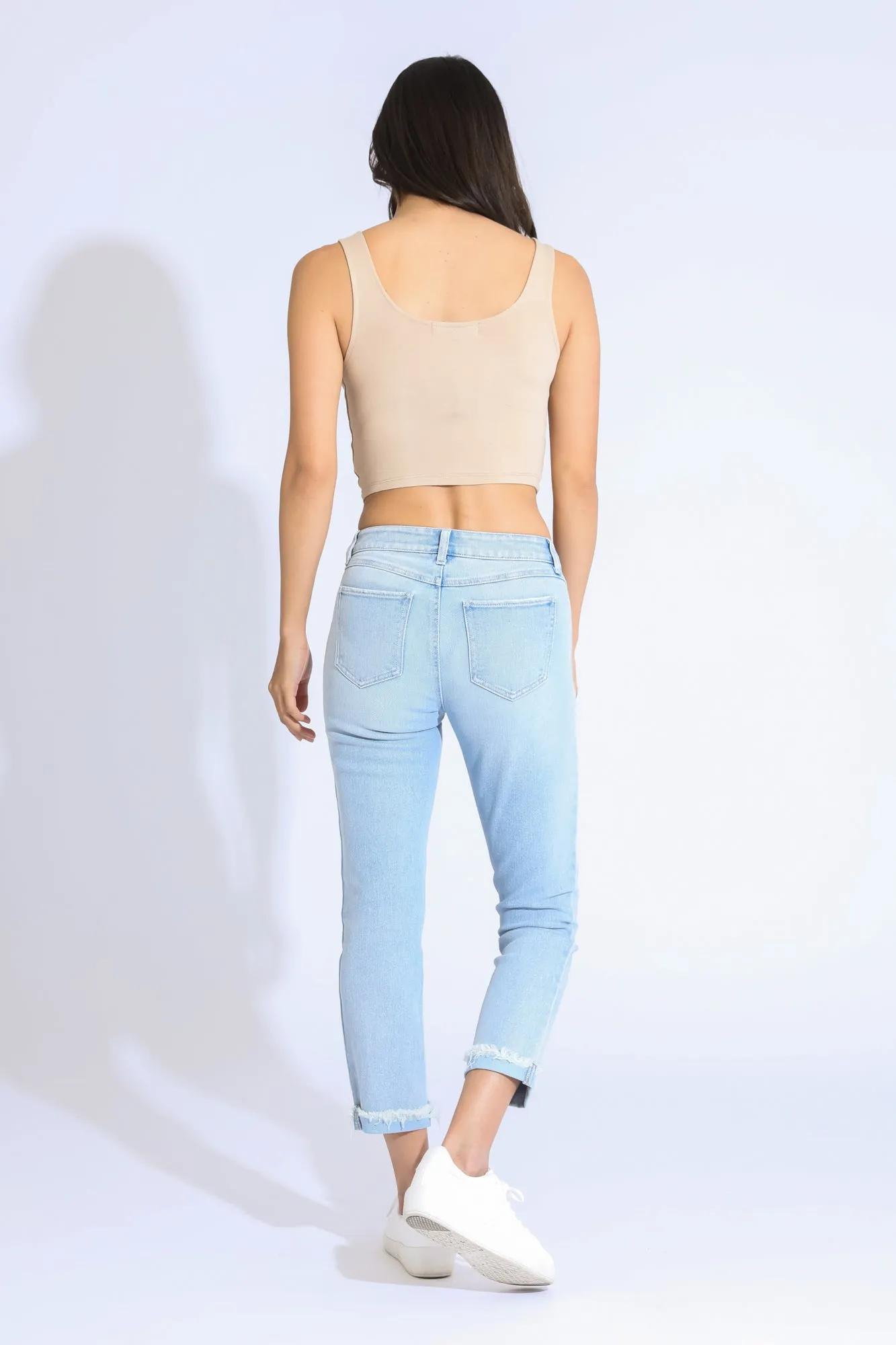 Vintage Revival Cropped Jeans - Light Indigo