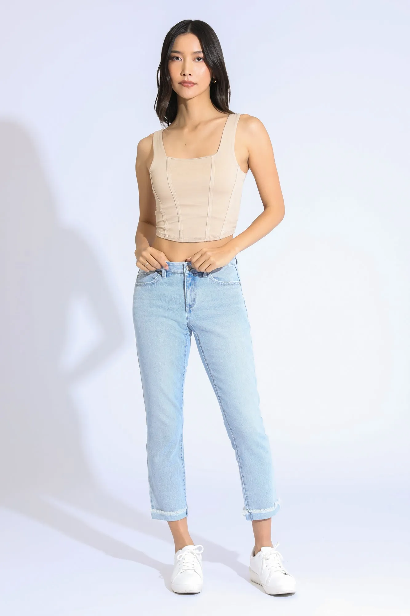 Vintage Revival Cropped Jeans - Light Indigo