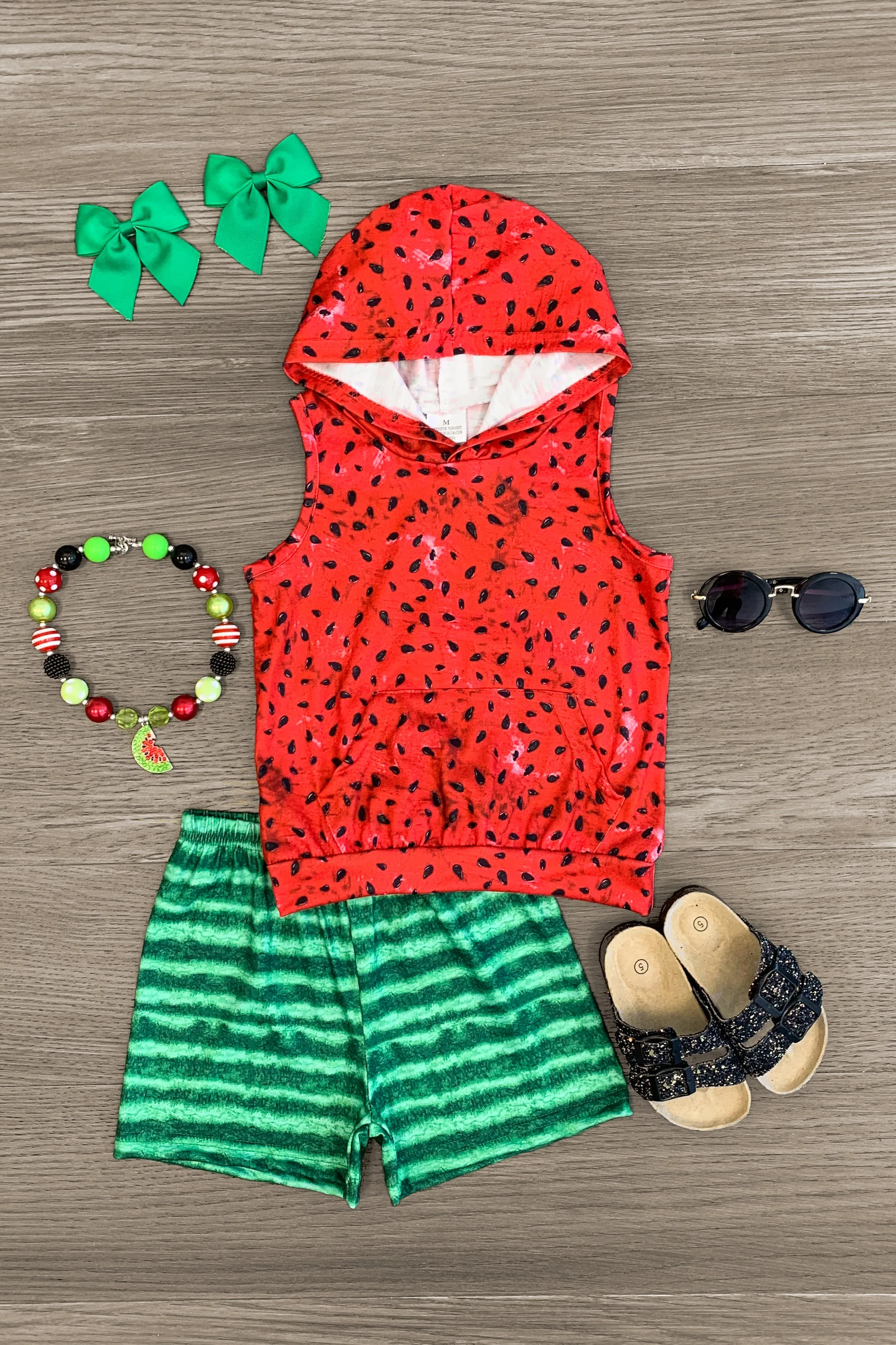 Watermelon Lounge Hoodie Short Set