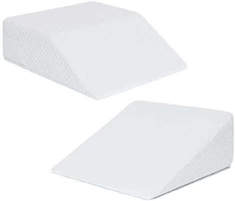 Wedge Pillow Set 2 in 1 Foam Bed Wedge Pillow (24 x 24 x 7.5 inches) 2 pack