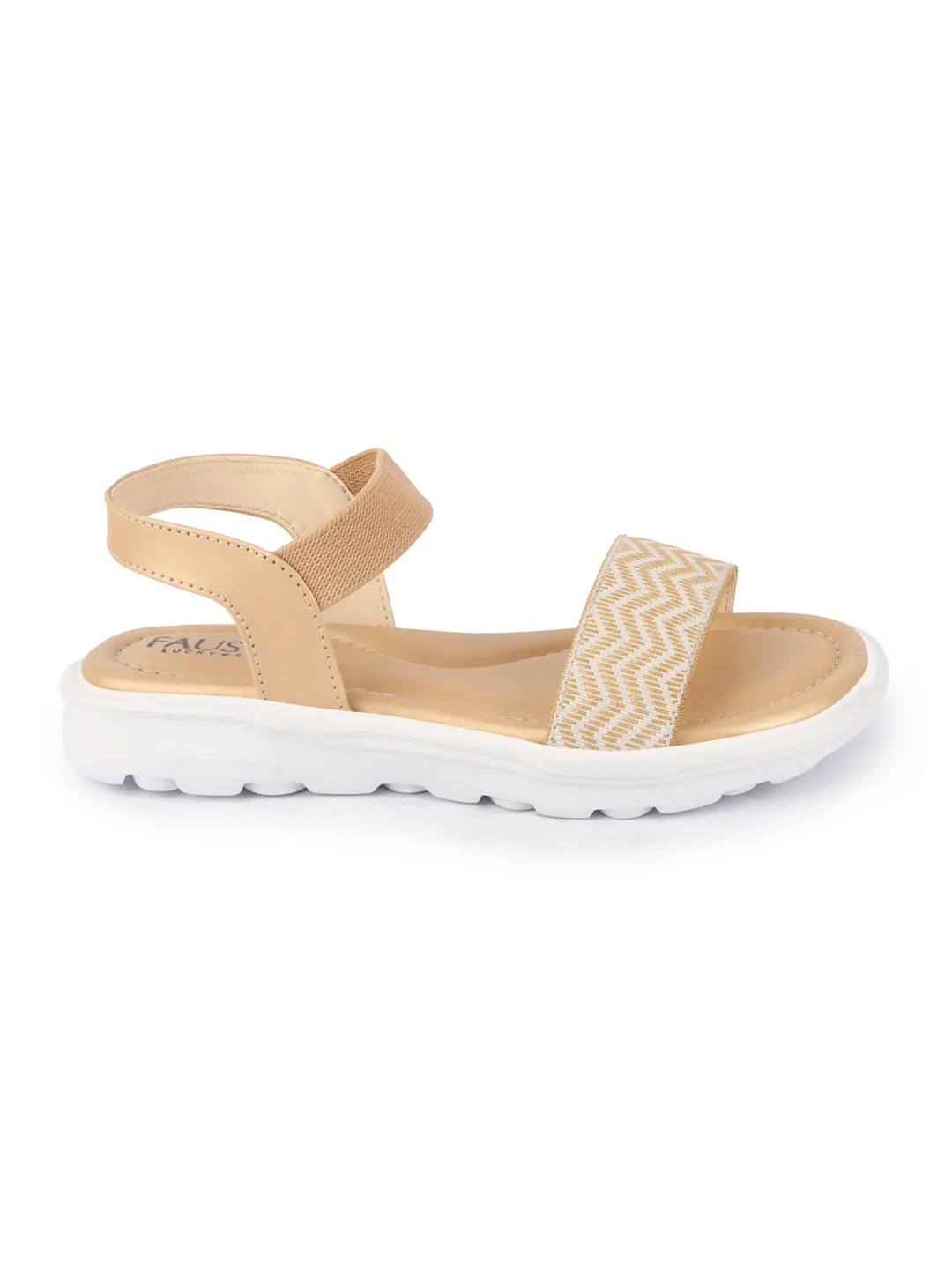 Women Tan Open Toe Fashion Stylish Day Long Comfort Slip On Wedges Sandals